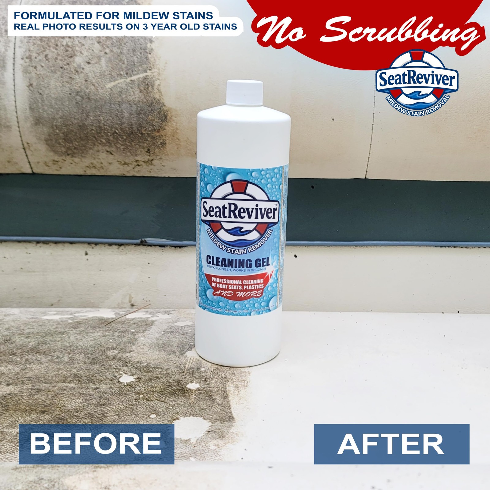 Seat Reviver Marine Mildew Stain Remover for Boat Seats, 32 Fl Oz (Pack of 1)