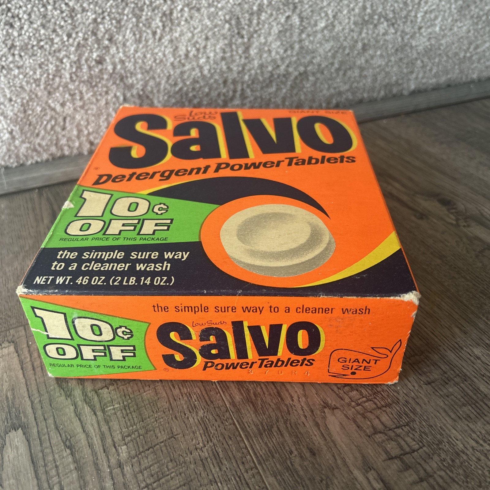Vintage 1960’s Salvo Laundry Detergent Power Tablets Soap Giant 24 Tablets Rare