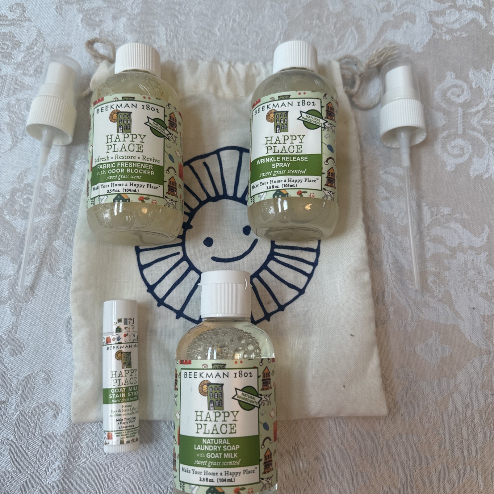 Beekman 1802 Travel Size Happy Place Goat Milk Laundry Soap, 4 Piece Set