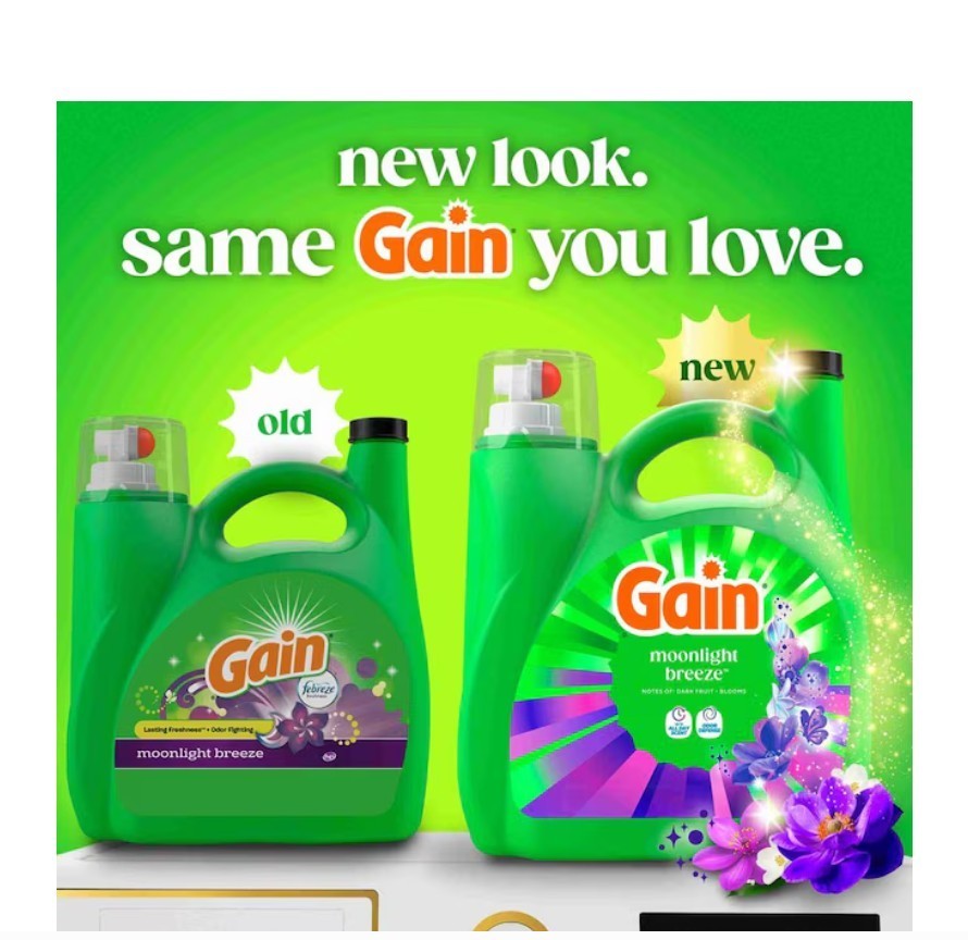 [3 PACK] Gain Laundry Detergent Moonlight Breeze HE Laundry Detergent 134 Loads