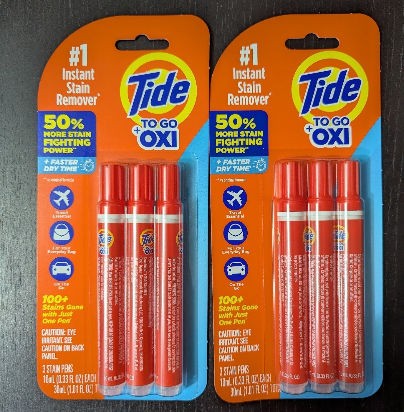 2 Packs of Tide To Go Oxi Instant Laundry Stain Remover Pen (3 pens each pack)