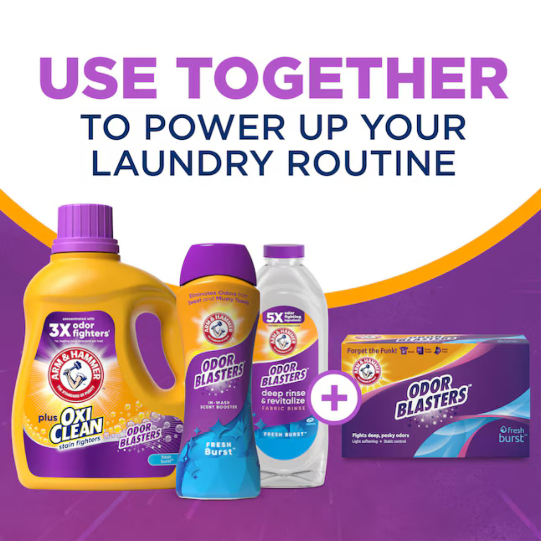 3 Pack Arm & Hammer Laundry Detergent, Fresh Burst, HE Liquid, 74 Loads, 96.2 oz