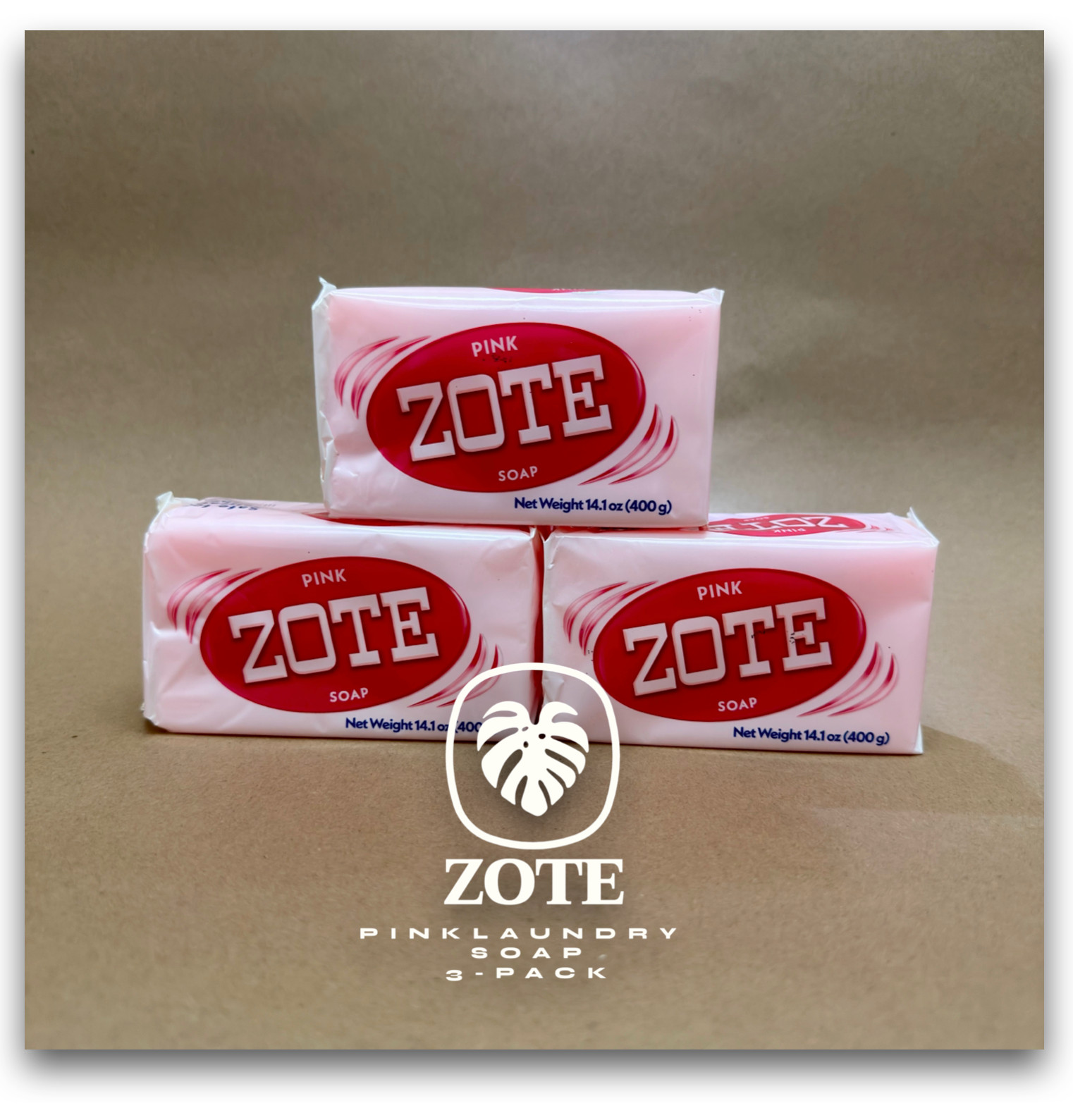 3 Pack ZOTE Pink Laundry Clothes Hand Delicate Wash Soap For Stains 14.1 Oz NIB