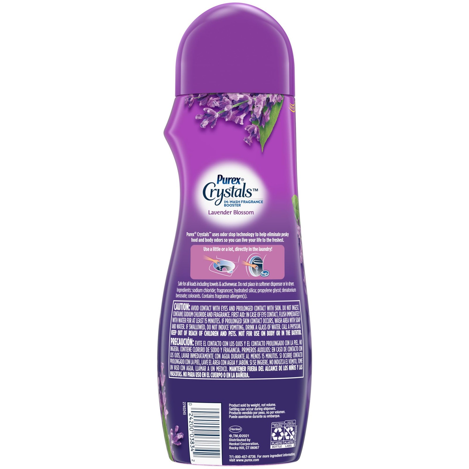Purex Crystals In-Wash Scent Booster, 4 Ounce (Pack of 1), Lavender Blossom