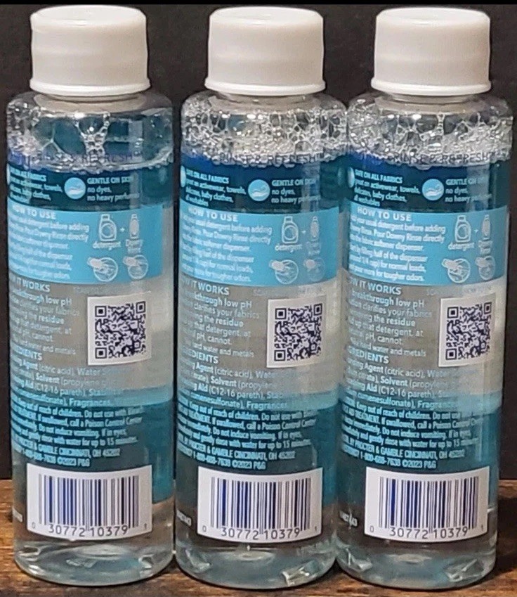 Downy Rinse & Refresh 3x Odor Power – Cool Cotton – 4oz, Travel – Lot of 3