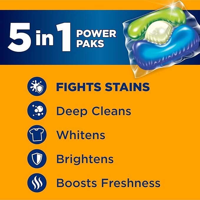 OxiClean 5 in 1 Laundry Detergent Power Pods Pacs Fresh Scent, 42 Count Paks