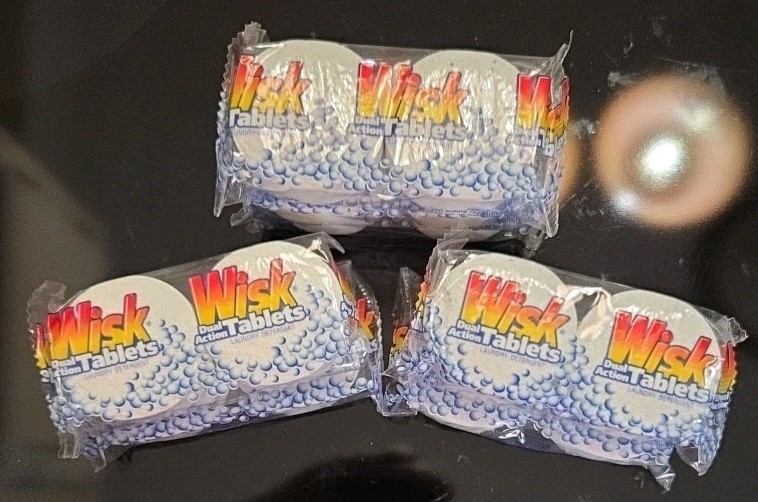 (7) Wisk LaundryDetergent-Dual Action Tablets (7 Packs Of 2) **VERY RARE!**