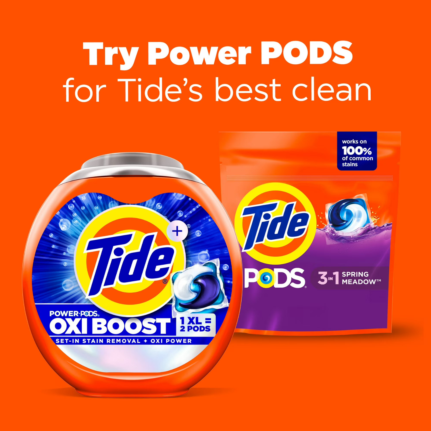Tide PODS Laundry Detergent Pacs Spring Meadow Scent 112 Ct HE 3-in-1, 2 Pack