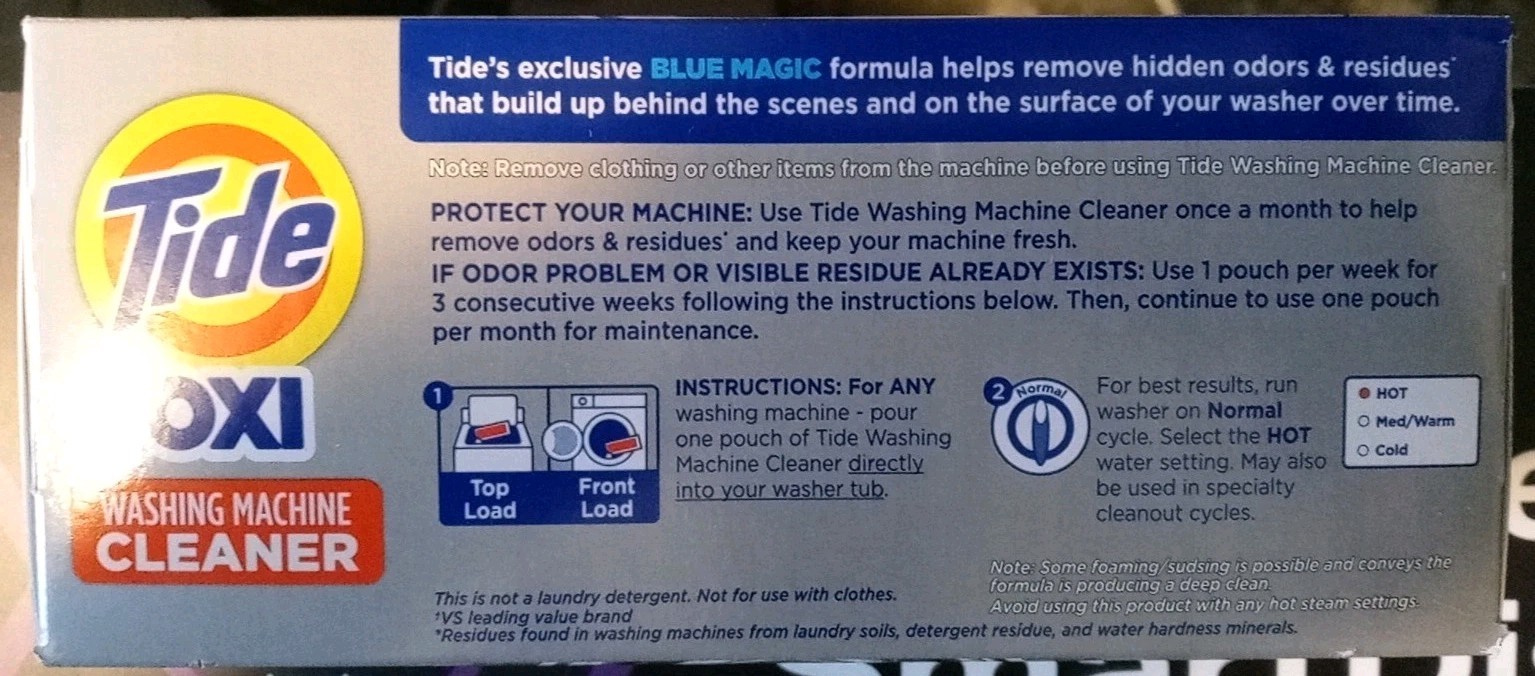 (3) Tide plus Oxi Washing Machine Cleaner 4 Month Supply