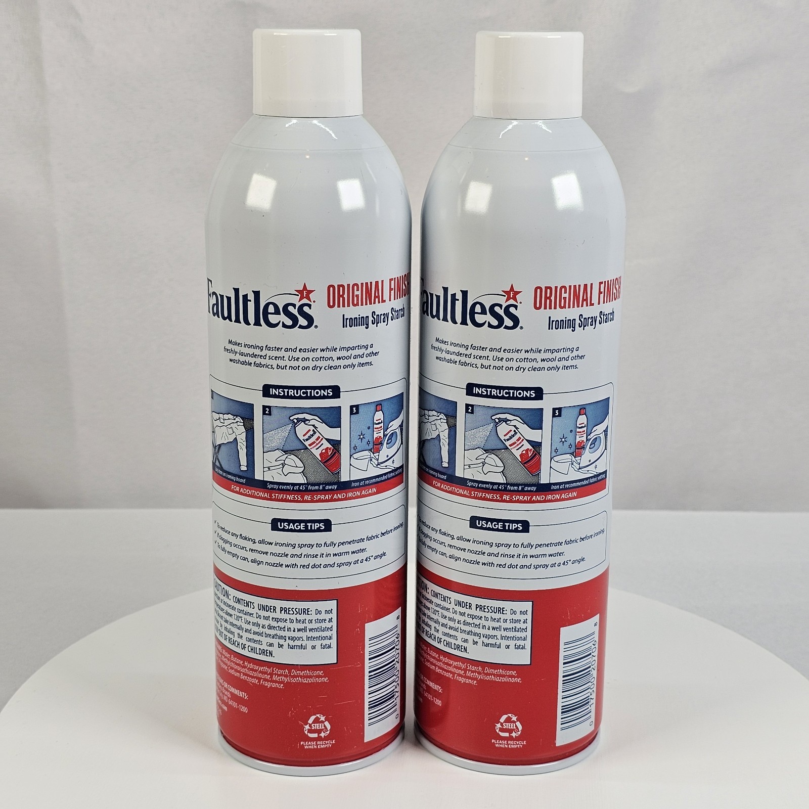 Faultless Spray Starch with Easy Iron 2 in 1 Ironing Aid Fabric 2-20oz Bottles