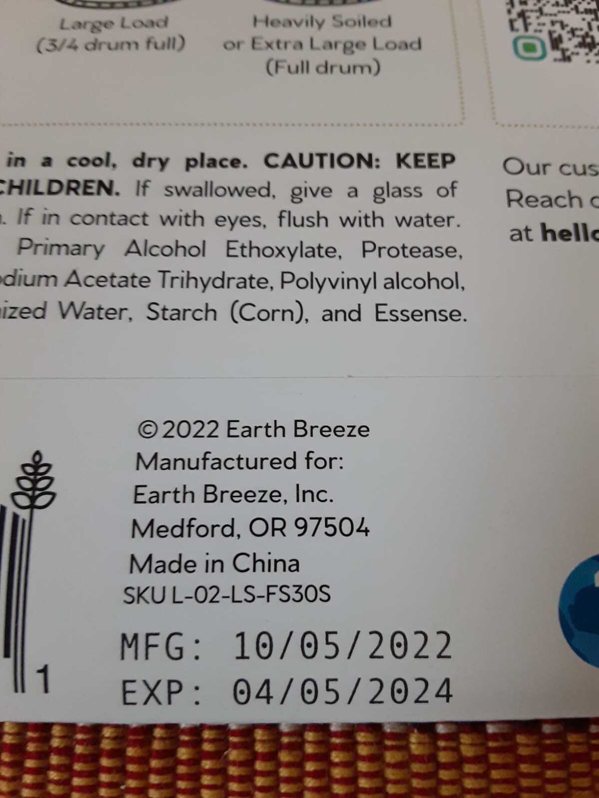 Earth Breeze Laundry Detergent Sheets Fresh Scent (60 Loads)30 Sheets