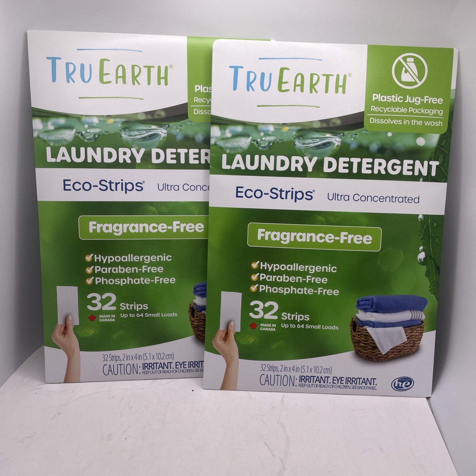 2 Pack Tru Earth Eco-Strips Ultra Concentrated Fragrance-Free Laundry Detergent