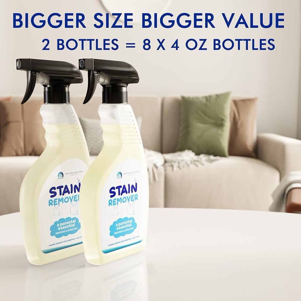2 New England Stories Stain Remover Spray | Gentle Yet Effective for Baby Stains