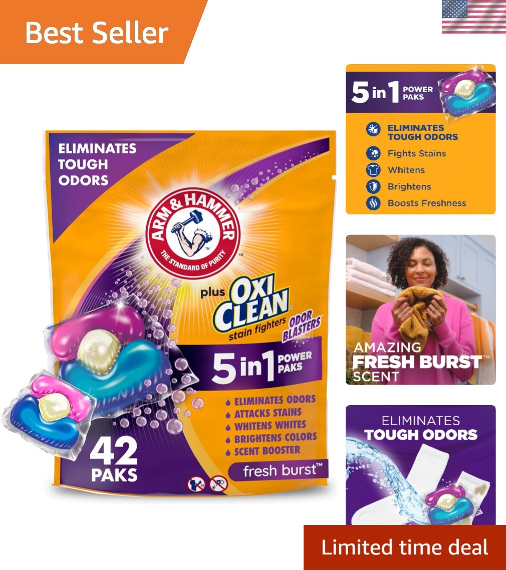 Plus OxiClean Odor Blasters 42 Count Pak: 5-in-1 Laundry Power with Fresh Burst