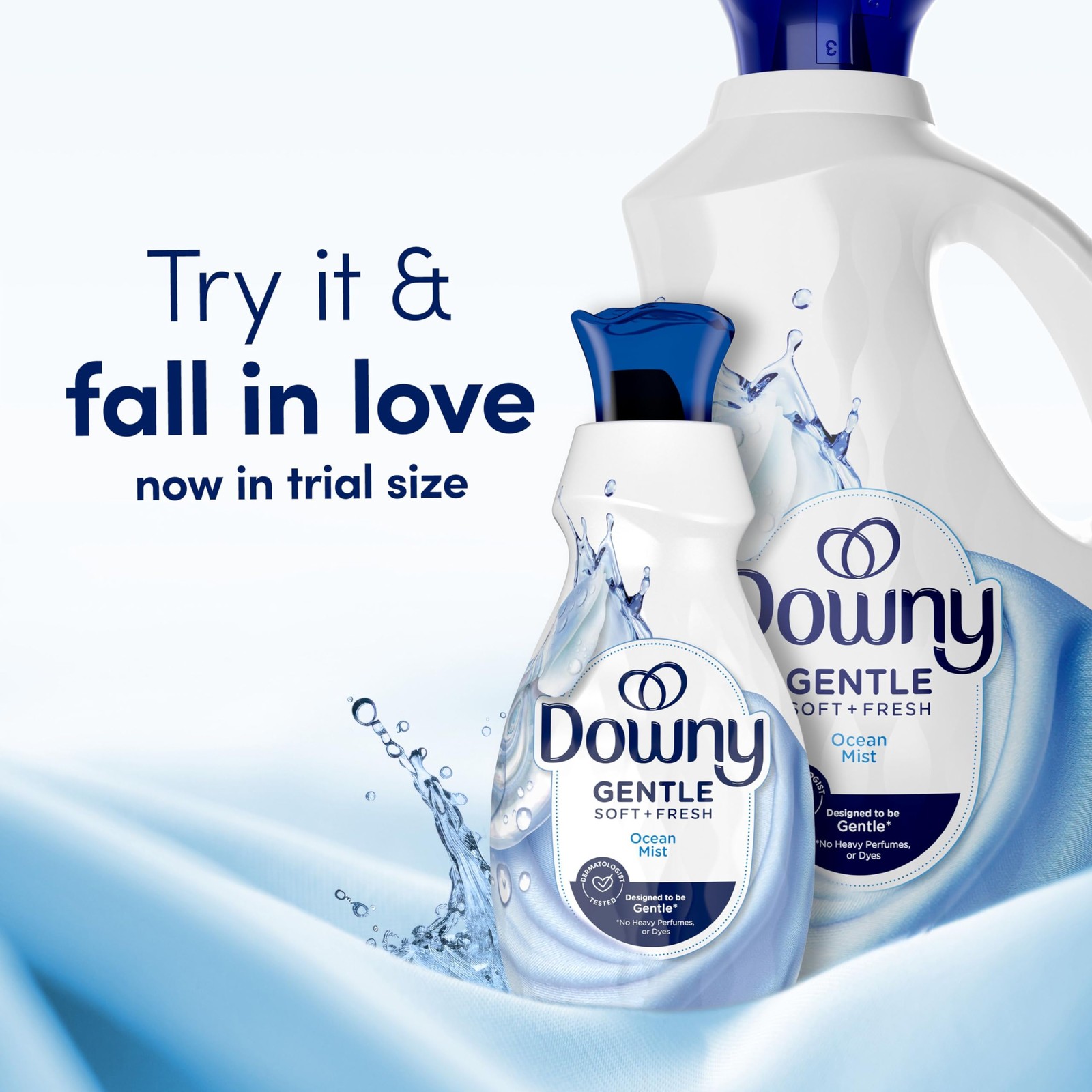 Downy Gentle Soft + Fresh Fabric Softener Liquid, Ocean 93 Fl Oz (Pack of 1)