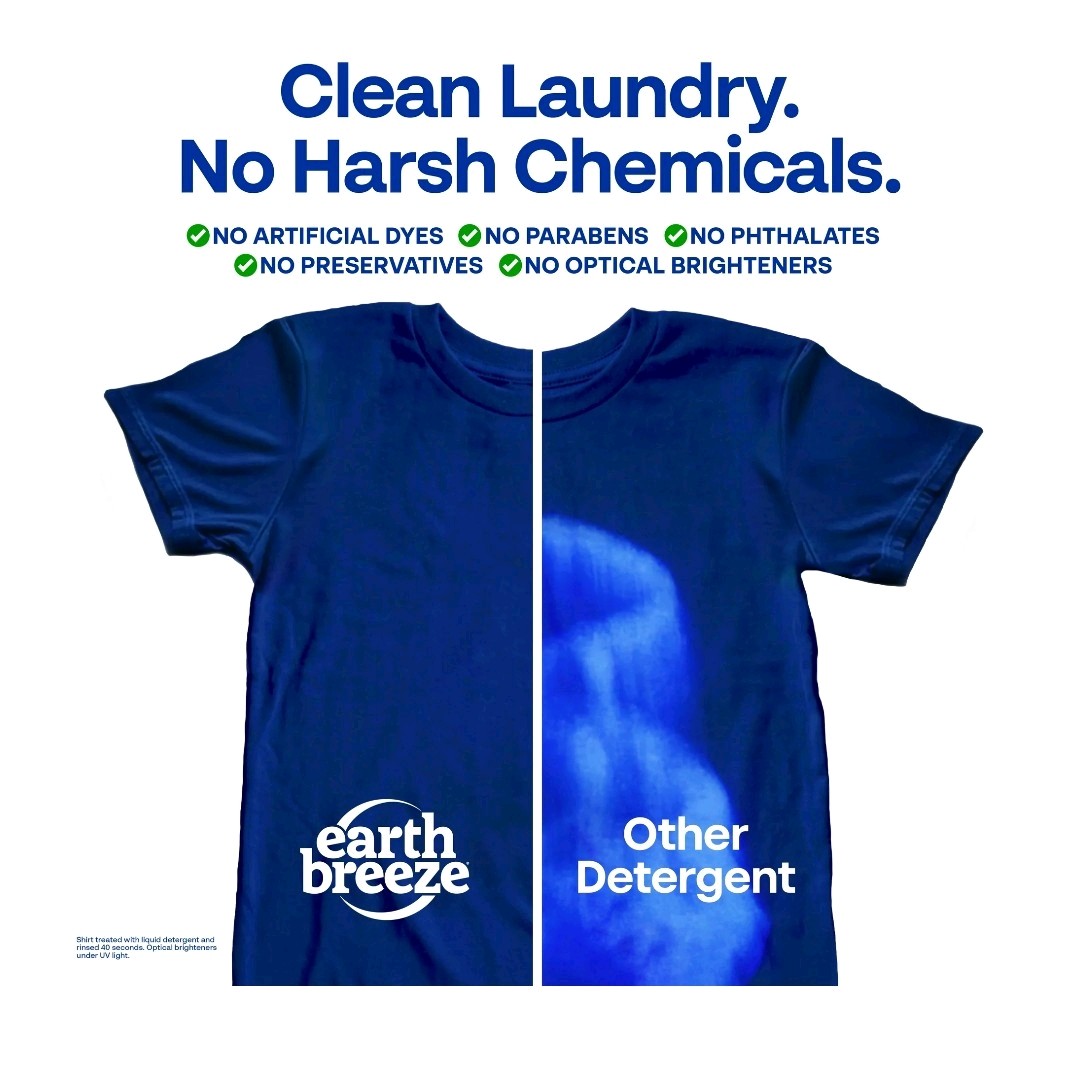 Earth Breeze Laundry Detergent Sheets, Fresh Scent Eco Sheets 30 Count 60 Loads.