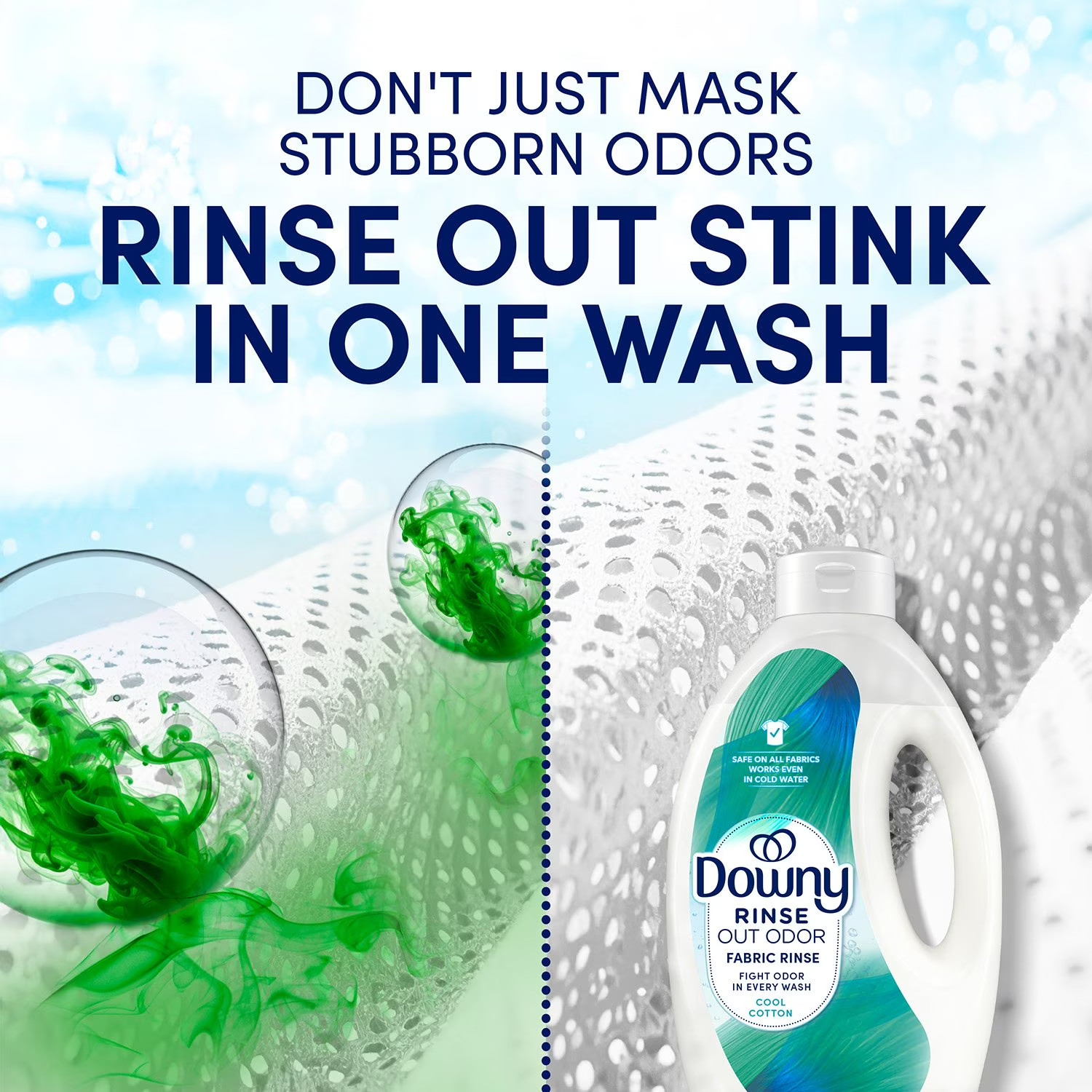 Downy Rinse Laundry Odor Remover, Cool Cotton, 87.5 fl. oz