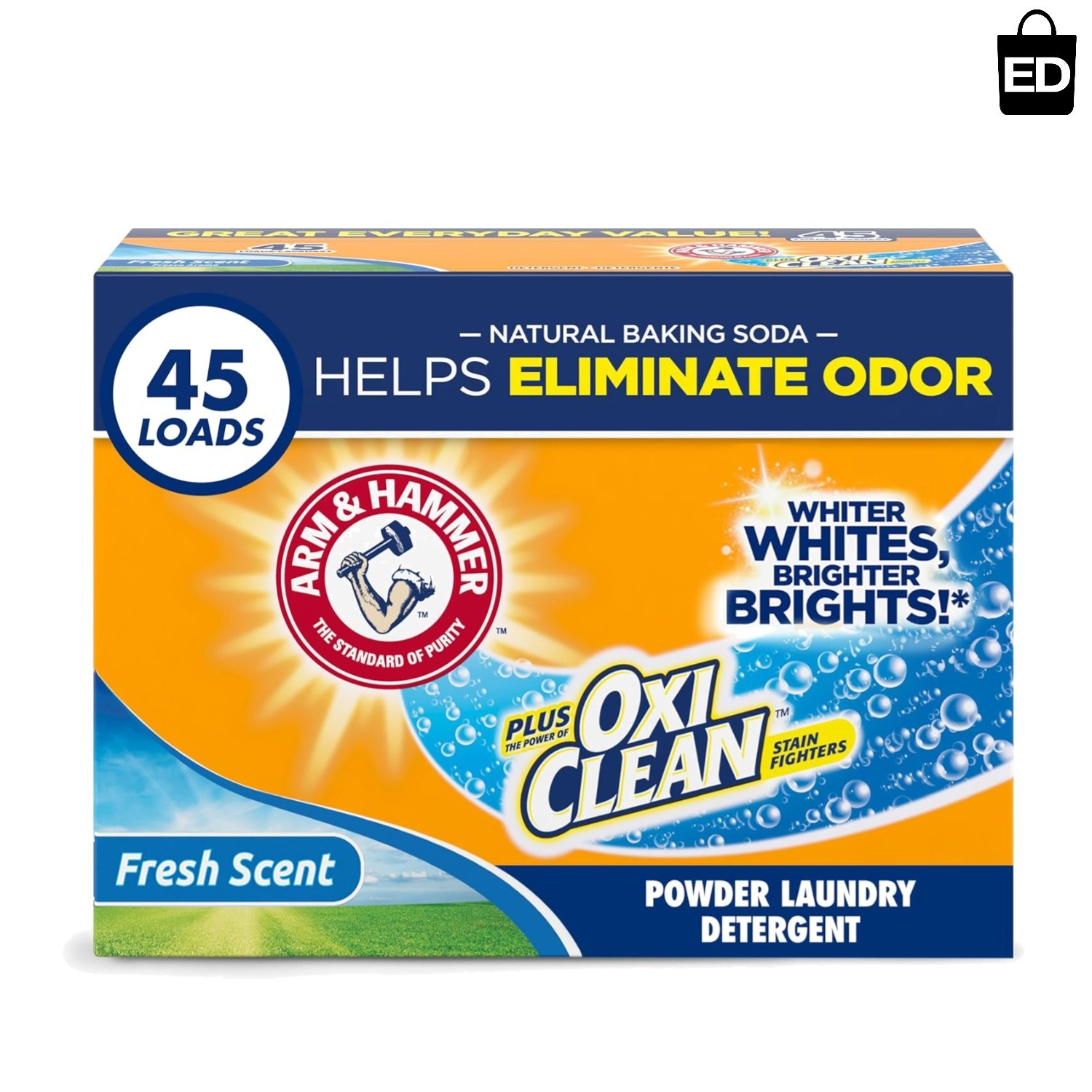 Plus OxiClean Powder Detergent – 45 Loads in Fresh Scent, Ideal for All Machines