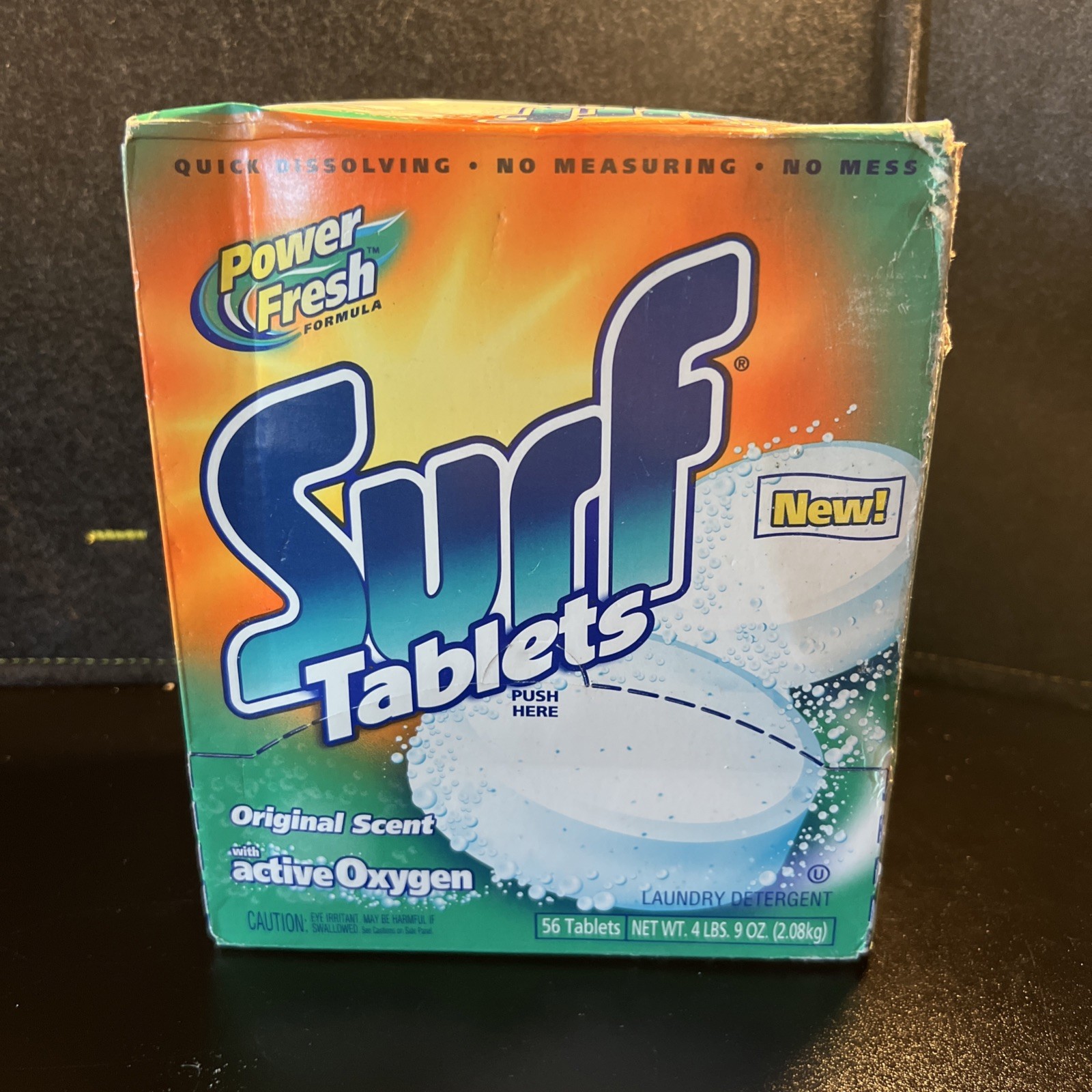 SURF Tablets Original Power Fresh Laundry Detergent Box Prop Soap VTG 2001 Y2K
