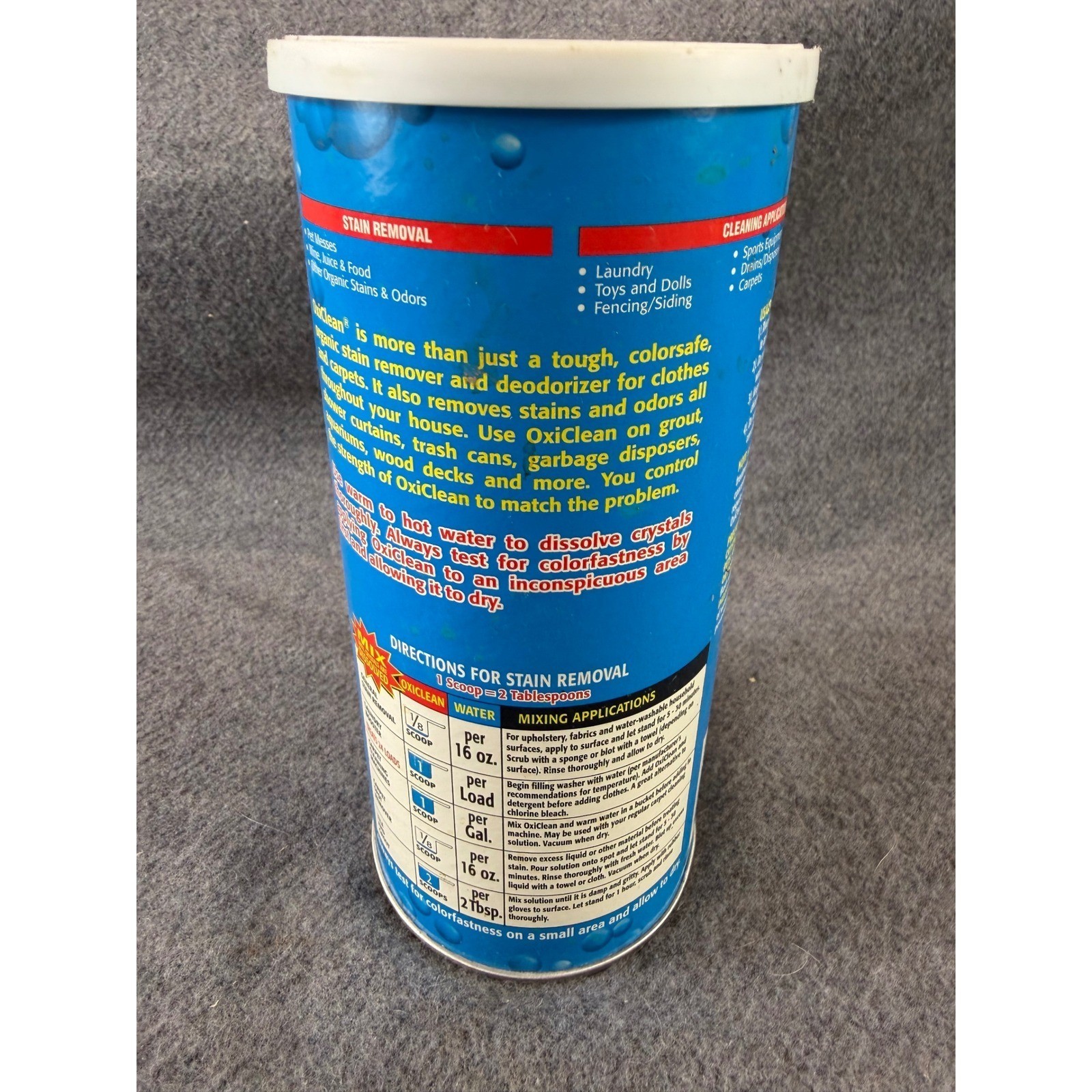 OxiClean Multi-Purpose Stain Remover 24 oz Blue Vintage Canister Powder Vintage