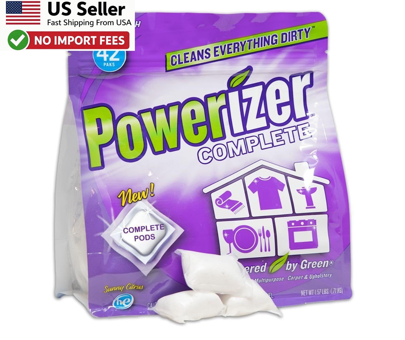 Powerizer Complete Multipurpose Cleaning Pods Laundry and Dishwasher FROM USA