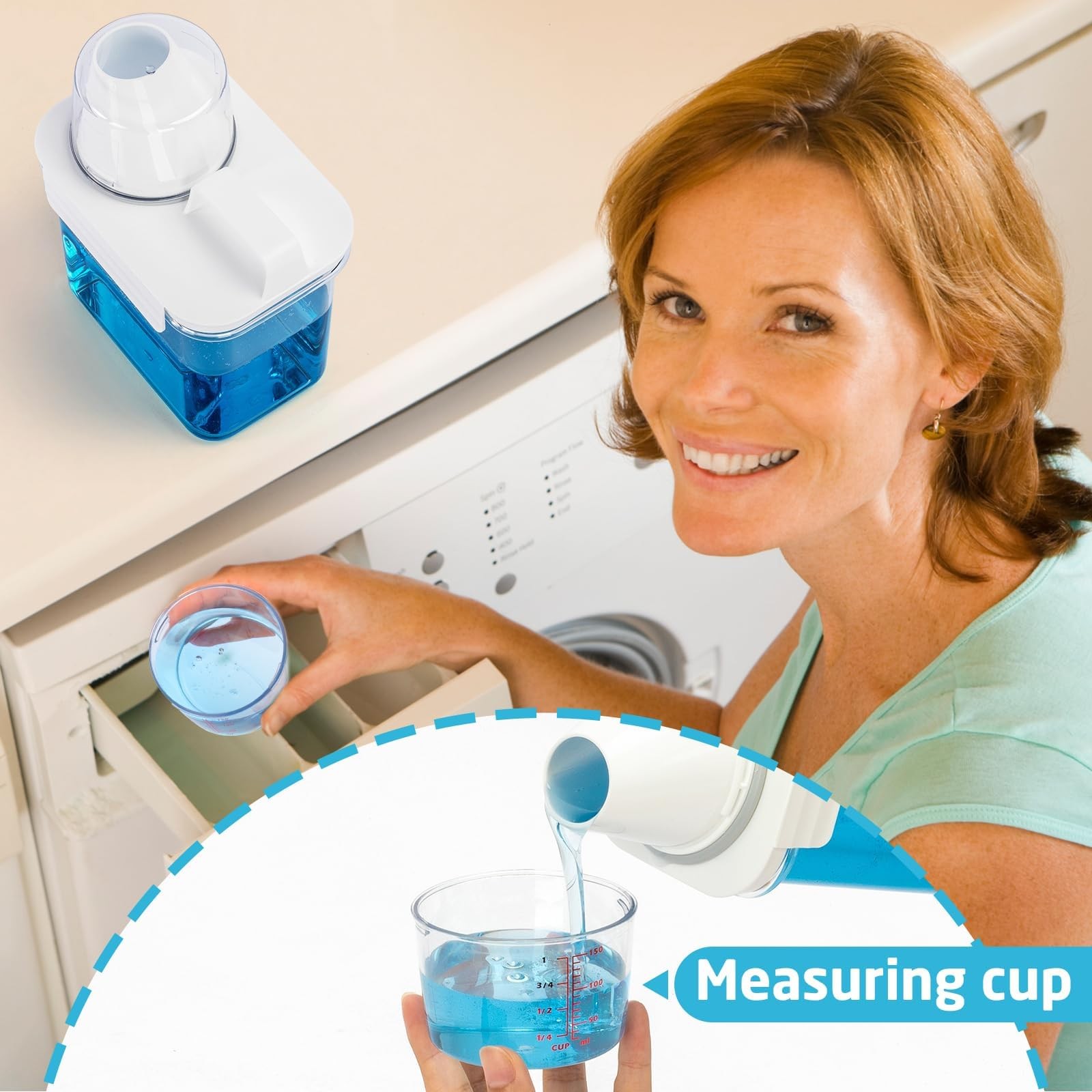Laundry Detergent Dispenser-1 Pack, 37 oz Detergent Dispenser with 4 Removabl…