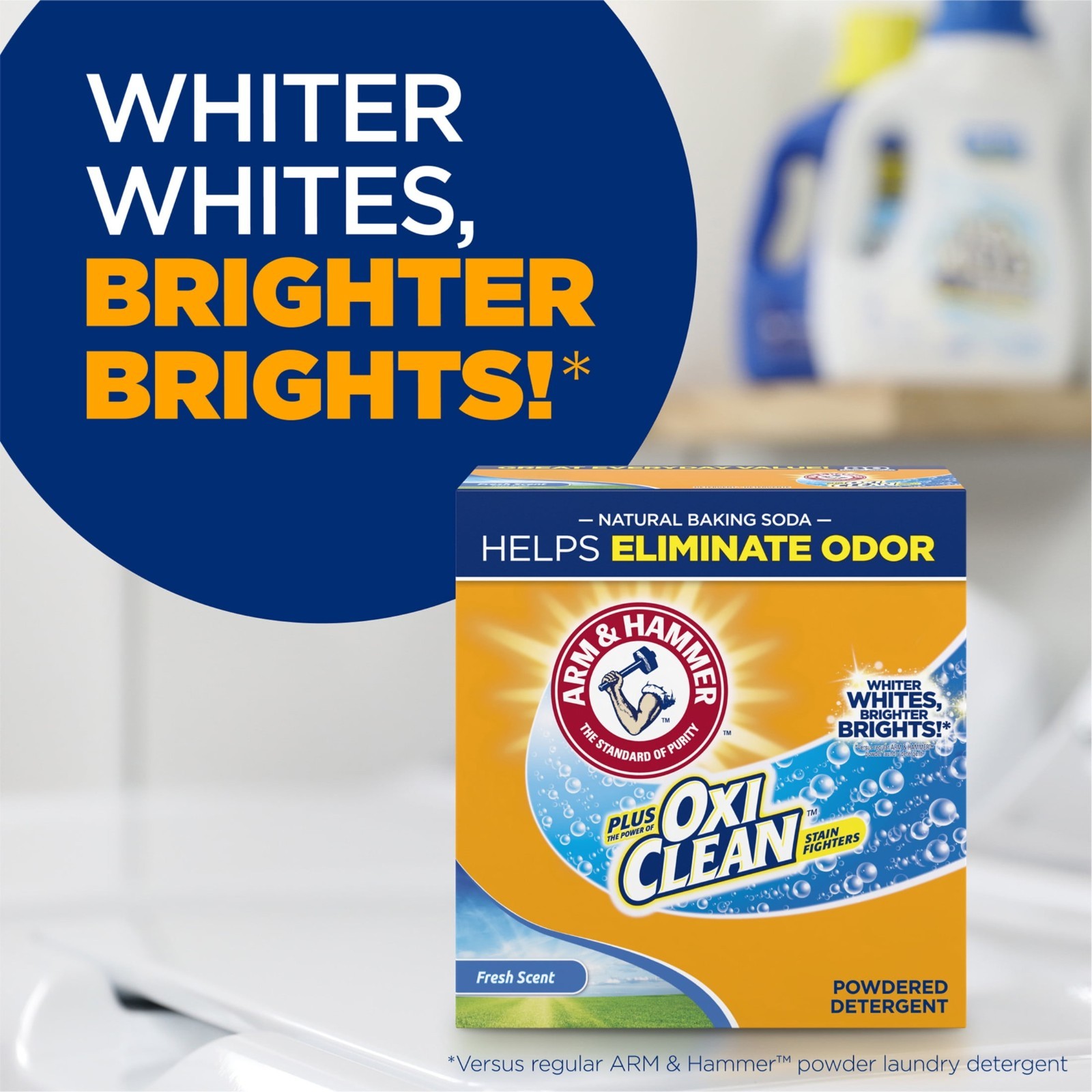 2PK Arm & Hammer Plus OxiClean Powder Laundry Detergent, Fresh Scent, 115 Loads