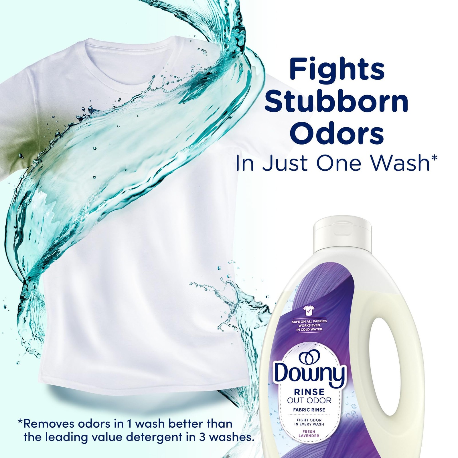 Downy Rinse Laundry Odor Remover, Fresh Lavender Scent, 62 Fl Oz (Pack of 1)