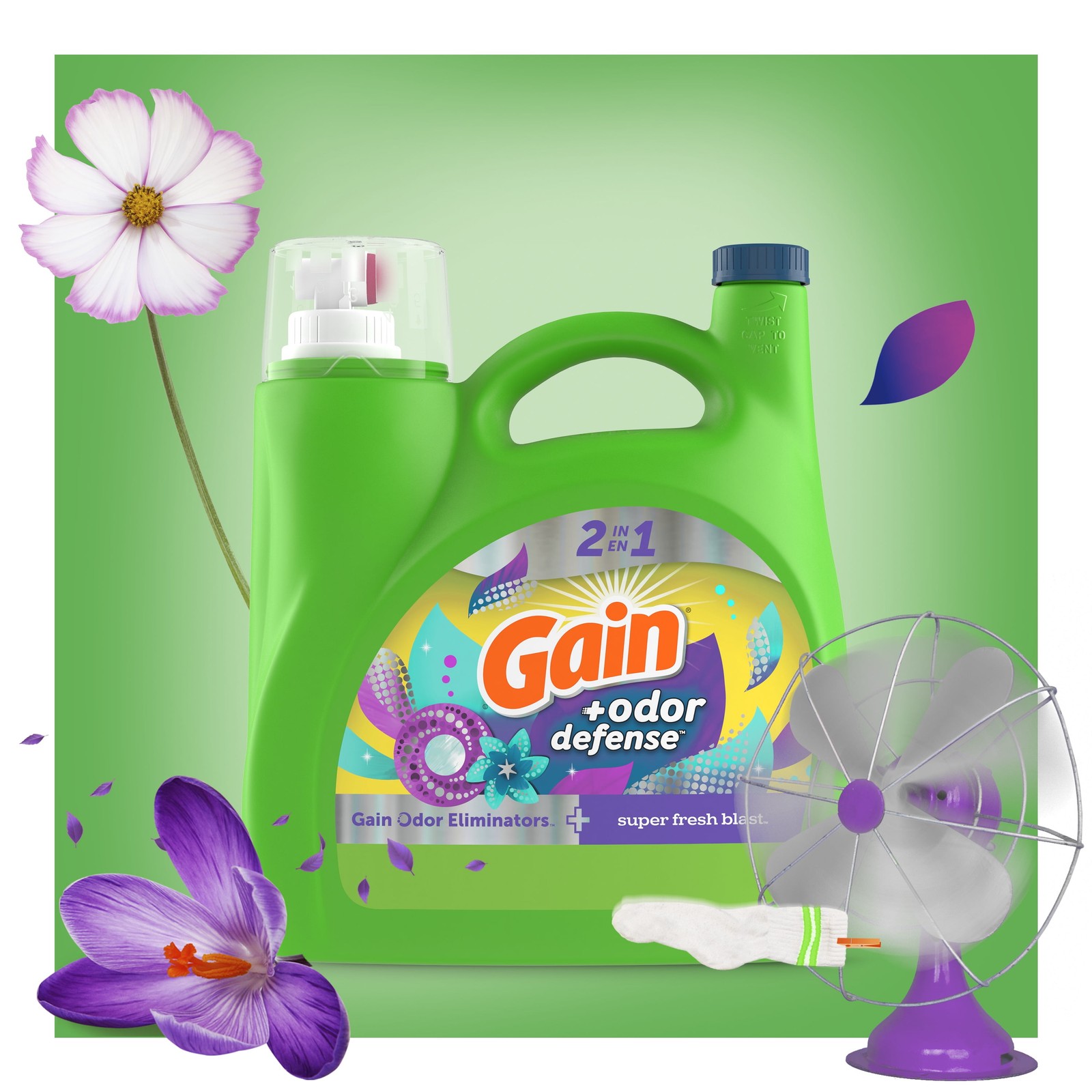 Odor Defense Liquid Laundry Detergent,Super Fresh Blast Scent,194fl oz,134 Loads