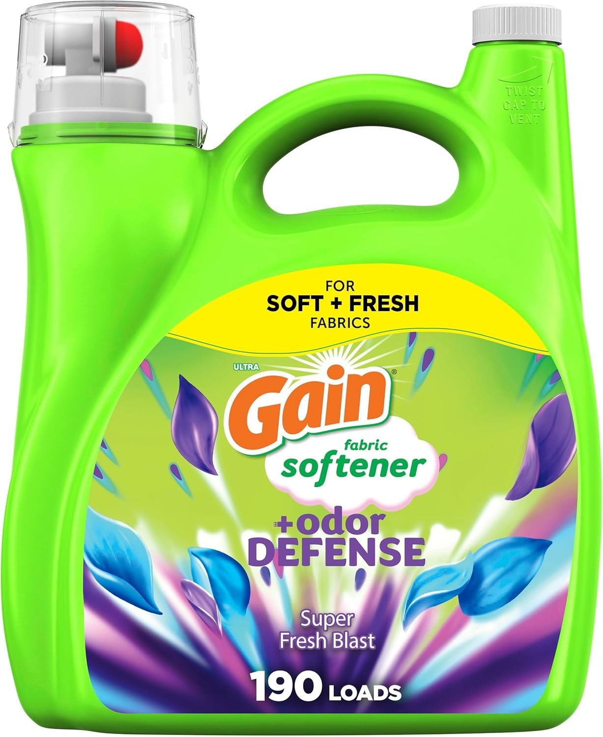 Gain Super Fresh Blast Liquid Odor Defense Fabric Softener, 140 FL OZ 190