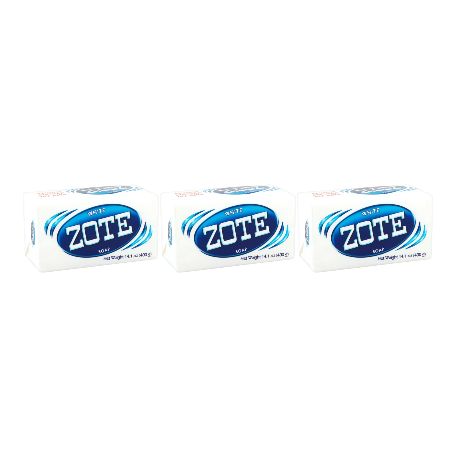 White Zote Laundry Bar Soap, 14.1oz (400g) (Pack of 3)