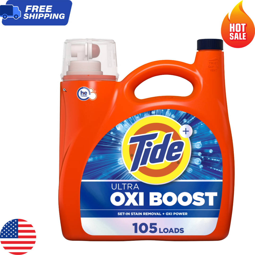 Tide with Ultra Oxi Boost, Advanced Stain Remover 148 fl oz 105 Loads