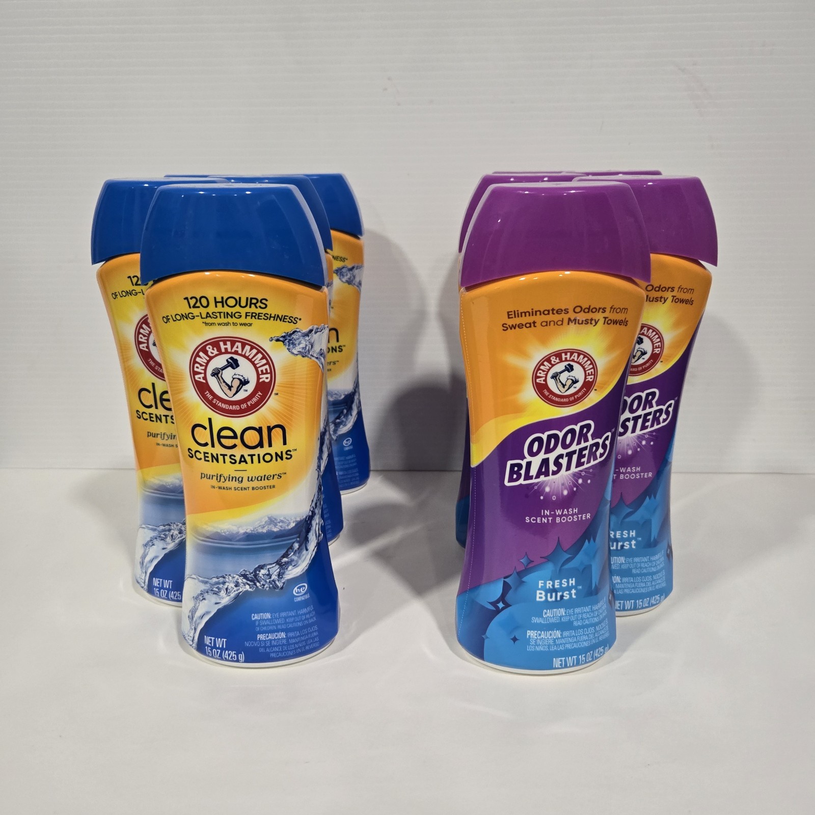 5xArm & Hammer In-Wash Scent Booster & 5xOdor Blaster Clean Sensations15Oz Ea.