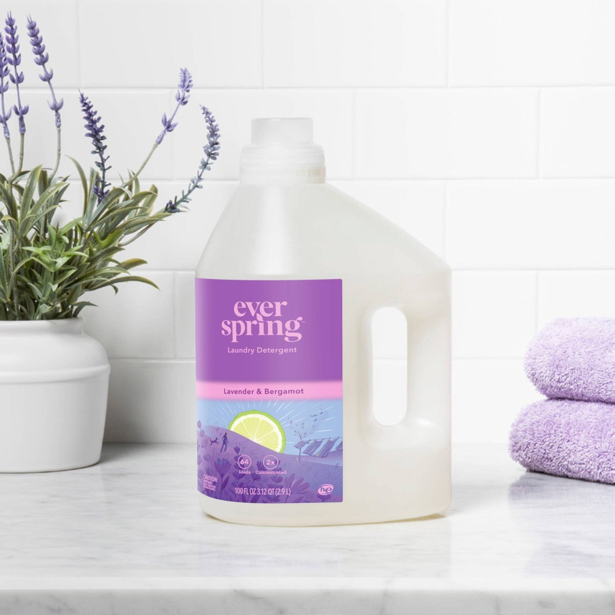 Lavender & Bergamot Concentrated Liquid Laundry Detergent 64 Loads – 100 fl oz