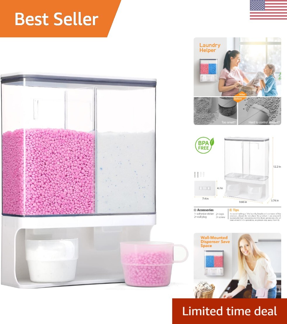 Wall-Mounted Laundry Beads Dispenser – BPA Free – Space Saving Organization