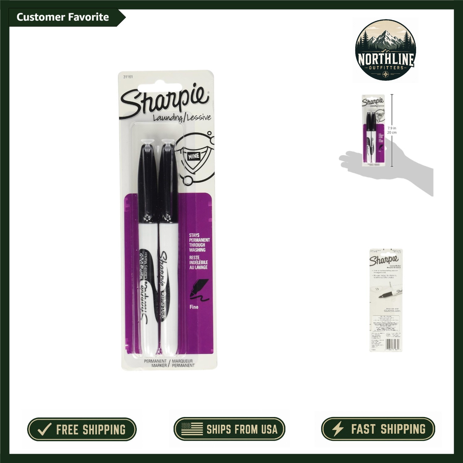 2 Pack Black Rub-a-Dub Fabric Markers – Perfect for Laundry & Personalization