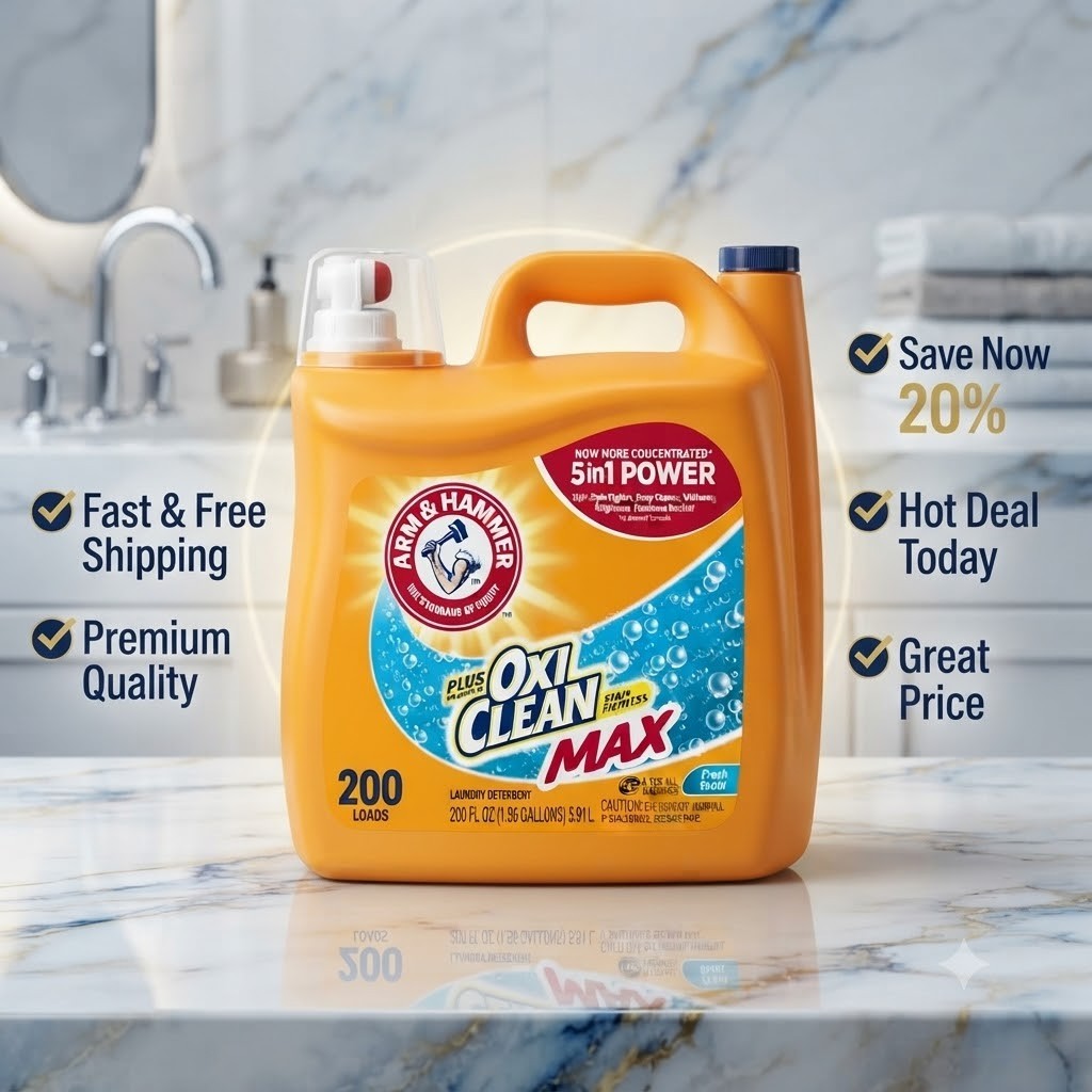 Arm & Hammer Plus OxiClean Max HE Liquid Laundry Detergent Fresh 200 Fl Oz