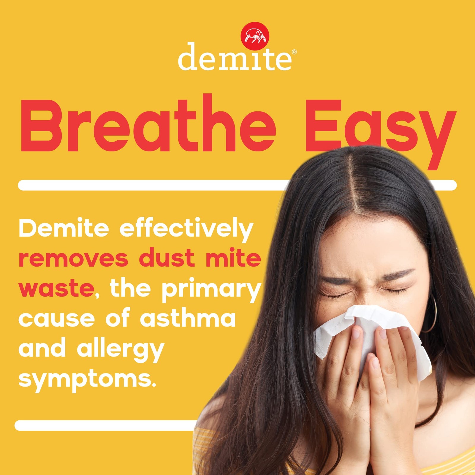DeMite Laundry Additive – Dust Mite Waste Remover for Allergy Relief, Treatme…