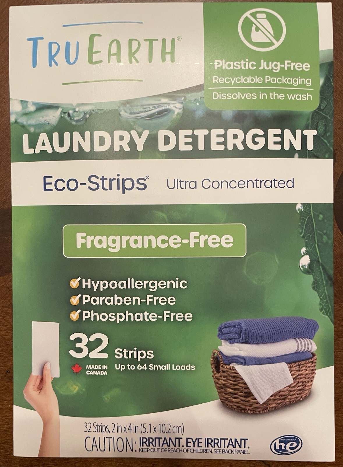 Tru Earth Eco-Strips Laundry Detergent – Fragrance Free, No Plastic Jug Waste!