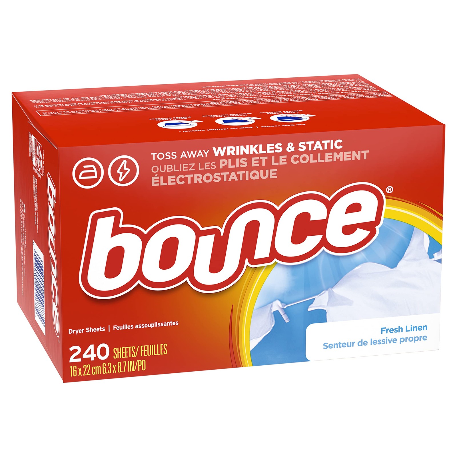 240 PCS Fabric Softener Sheets Fresh Linen Scent Laundry Anti Static Guard
