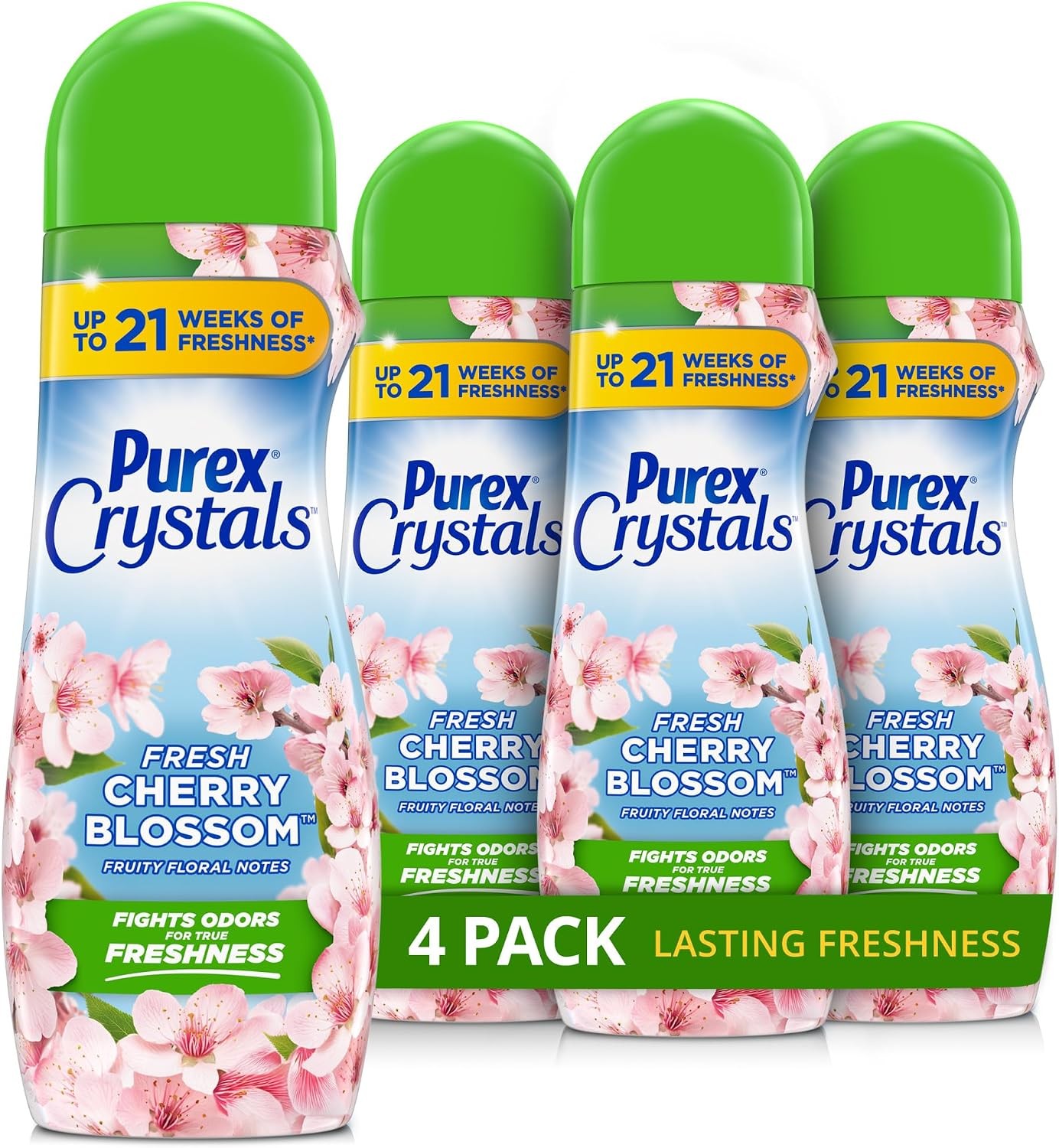 Crystals In-Wash Scent Booster, Fresh Cherry Blossom, 21 oz (Pack of 4),