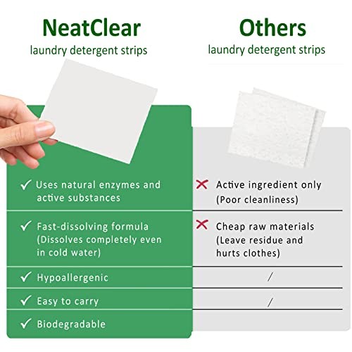 Laundry Detergent Sheets, Fragrance Free, 32 Strips (32 Loads), Travel Size