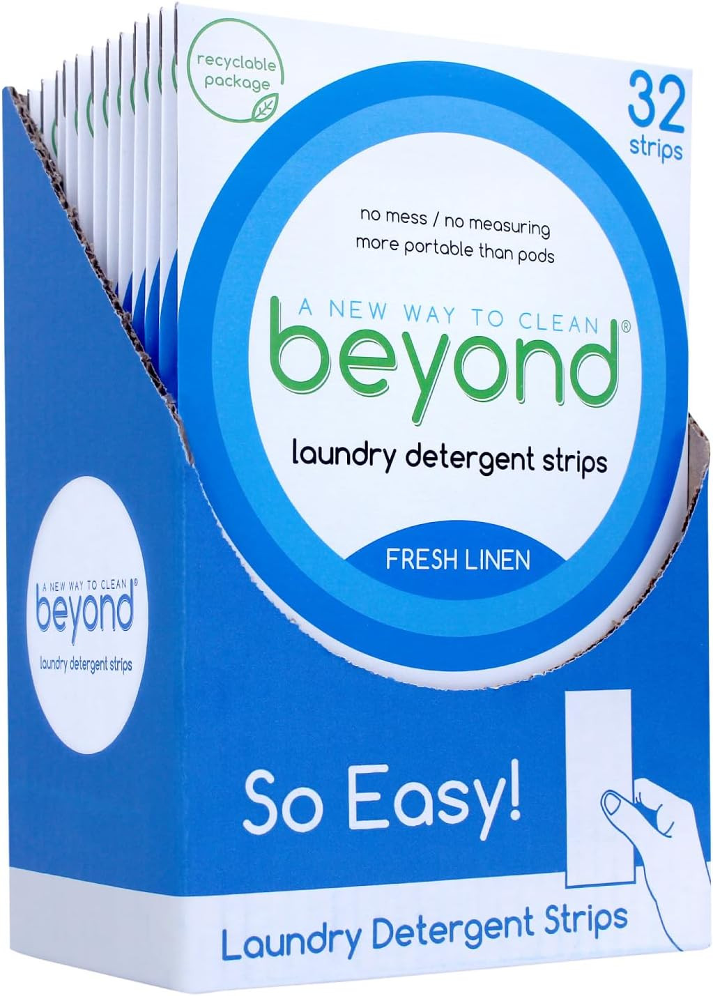 Laundry Detergent Strips [12 Packs of 32 Strips] – Fresh Linen – Eco-Friendly, H