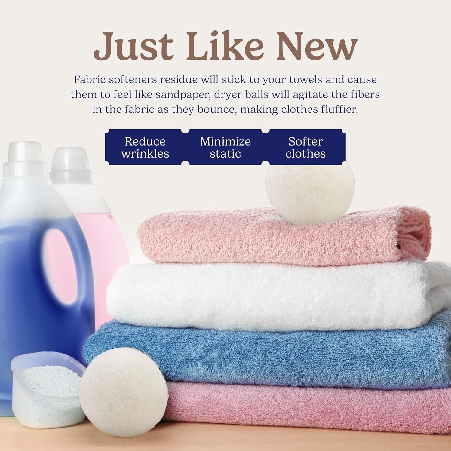 Reusable 100% New Zealand Wool Dryer Balls – Save Energy & Reduce Wrinkles