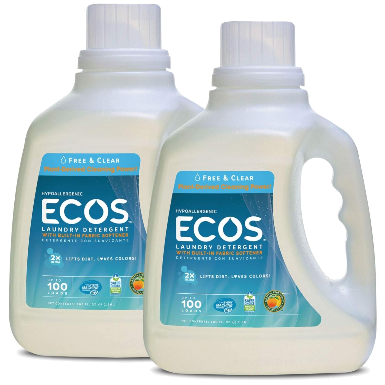 Plant-Based ECOS Laundry Detergent, Fragrance-Free, 200oz