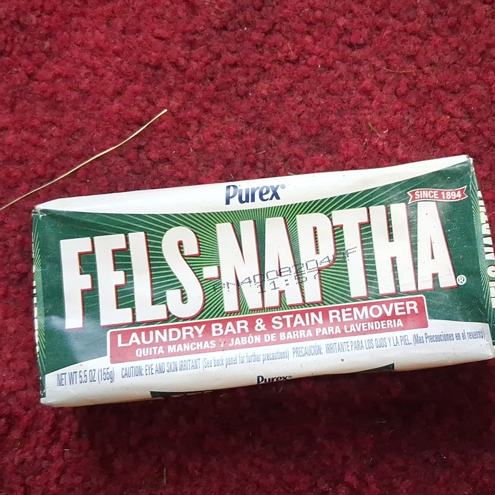 Purex Fels-Naptha Laundry Bar Soap, Stain Remover, 5 oz (1 Pack)