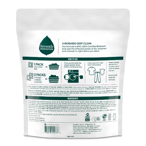 Seventh Generation Laundry Detergent Packs Fresh Lavender