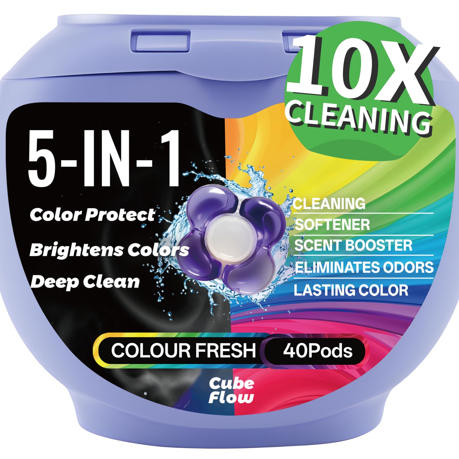 All-in-1 Laundry Detergent Pods | 10X Deep Clean | Prevents Color Bleed, Elim…
