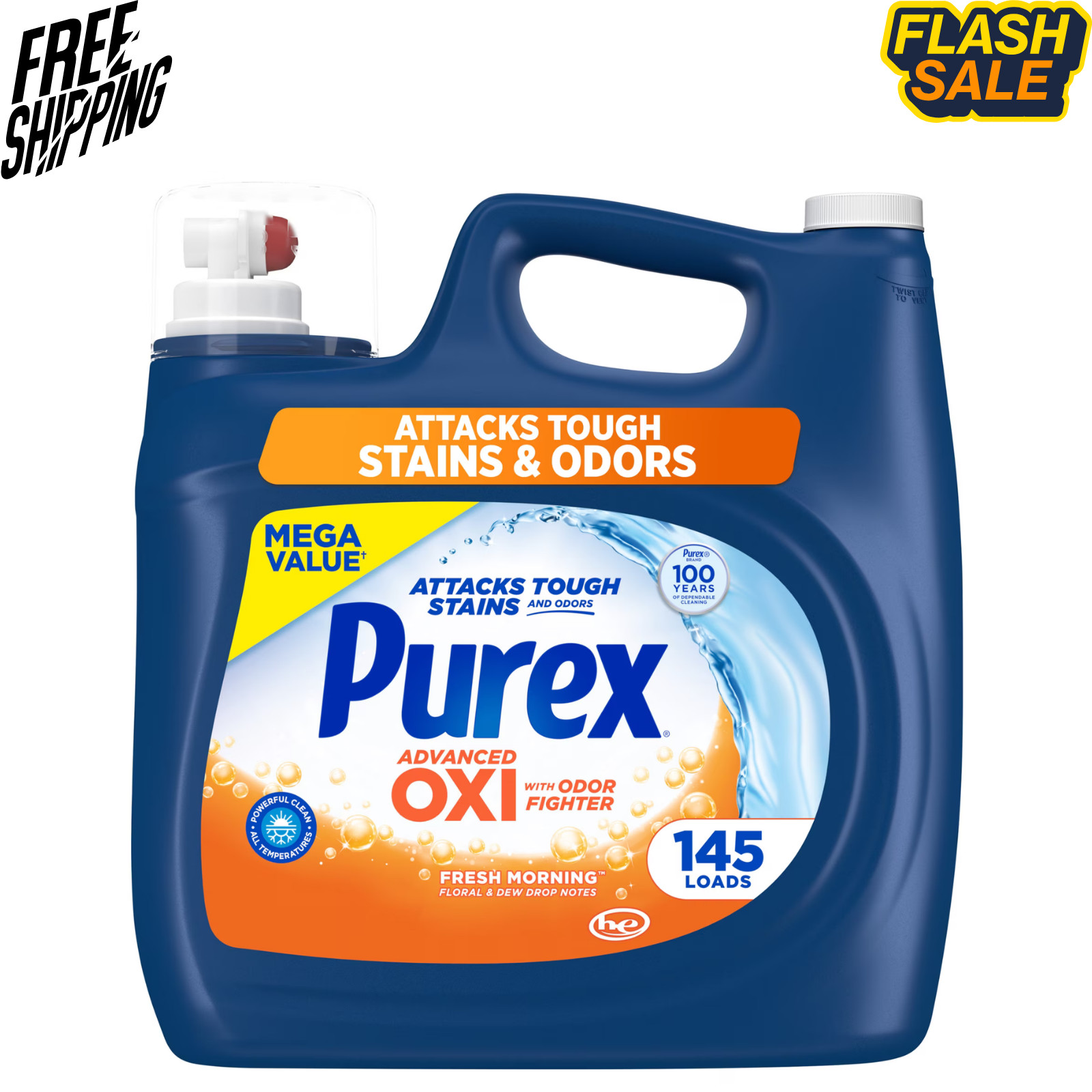 Purex Advanced Oxi with Odor Fighter Liquid Detergent 199 fl oz 145 Loads