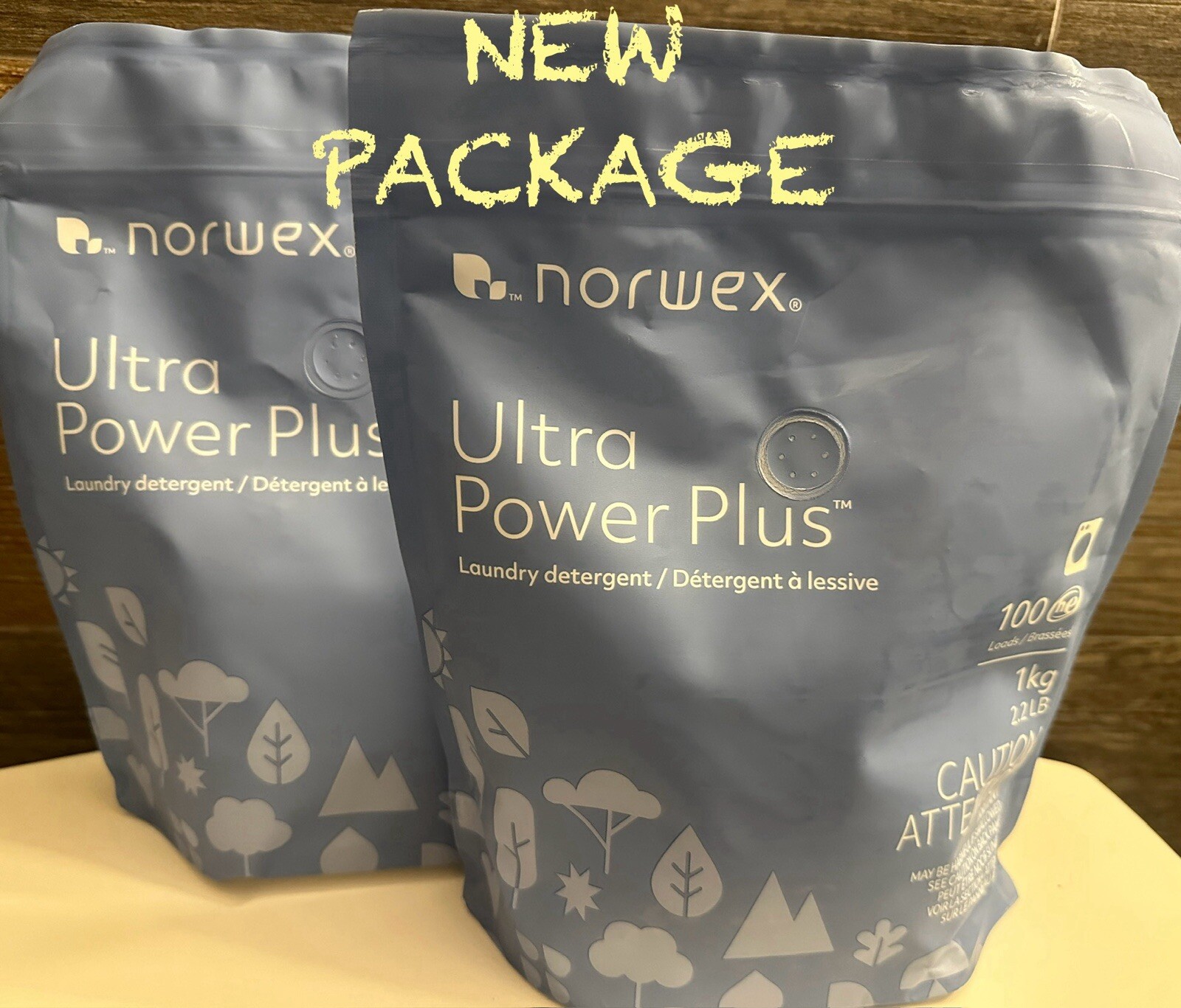 Norwex Laundry Detergent Ultra Power Plus (2 bags ) 2.2 Lbs. Each